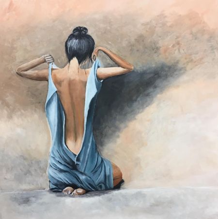 Akryl maleri Night time af Eva Vig malet i 2021