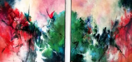 Akryl maleri FR 86-2024 af Flemming Rene Rasmussen malet i 2024