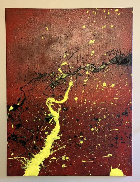 Akryl maleri Nr 212 af kim sommer malet i 2025