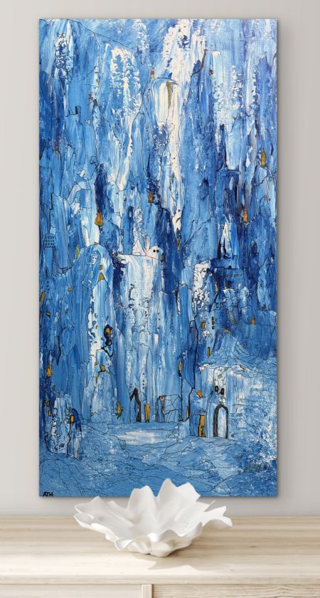 Akryl maleri Society III af Anette Thorup Hansen (ATH) malet i 2025