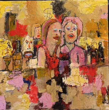 Akryl maleri Happy hour. af Henrik Diget Thomsen malet i 2024