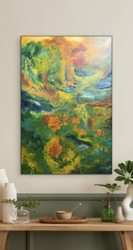 Akryl maleri The Duck Walk af Anette Thorup Hansen (ATH) malet i 2026