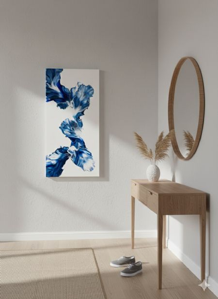 Akryl maleri Blue Energy af Rola Keblawi malet i 2025