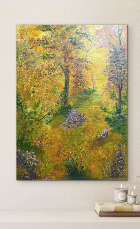 Akryl maleri Warm Fall af Anette Thorup Hansen (ATH) malet i 2025