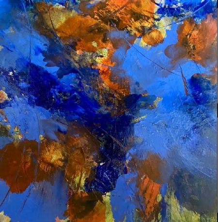 Akryl maleri IN SPACE. af Henrik Diget Thomsen malet i 2024