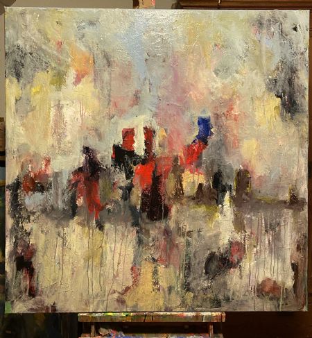 Akryl maleri Abstraktion. af Henrik Diget Thomsen malet i 2024