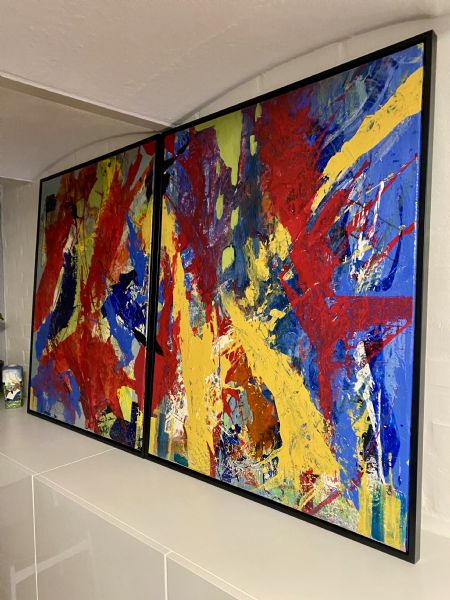 Akryl maleri Abstraktion. af Henrik Diget Thomsen malet i 2025