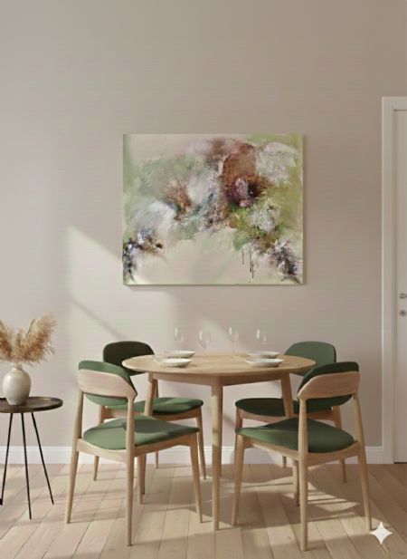 Akryl maleri Echoes of Fragmented Pieces af Trine Mølgaard malet i 2026