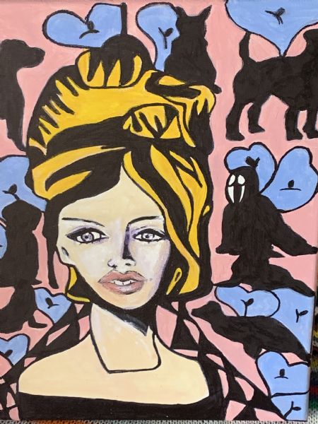 Akryl maleri Til minde om Brigitte Bardot. af kirstenbente pedersen malet i 2026