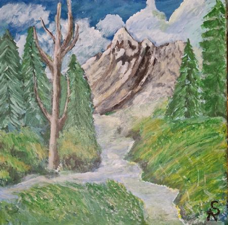 Akryl maleri Naturskønt af Sadedin Asanovski malet i 2026