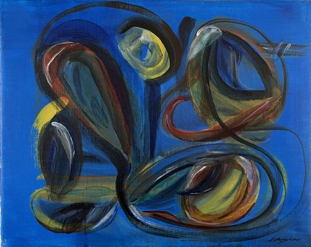 Akryl maleri Energi af Lisbeth Aggerbeck Woll malet i 2023