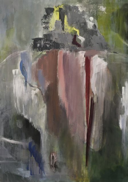 Akryl maleri Fald af Lisbeth Aggerbeck Woll malet i 2019