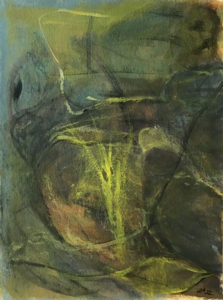 Akryl maleri Indian Summer af Lisbeth Aggerbeck Woll malet i 2022