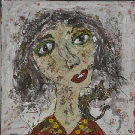 Blandede medier maleri Se min MIS. www.Galleri-HJ.dk af Helle Jensen malet i 