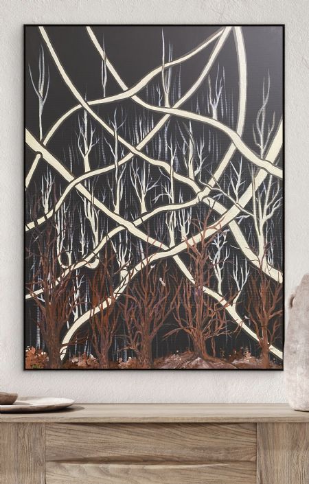 Akryl maleri The Web af Anette Thorup Hansen (ATH) malet i 2025