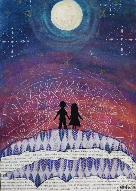 Blandede medier maleri Nr. 62 af Gitte Barlev malet i 2023