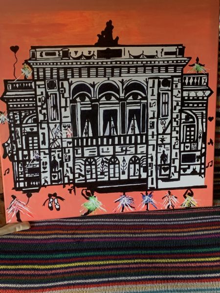  maleri Det kongelige teaters balletbørn. af kirstenbente pedersen malet i 2026