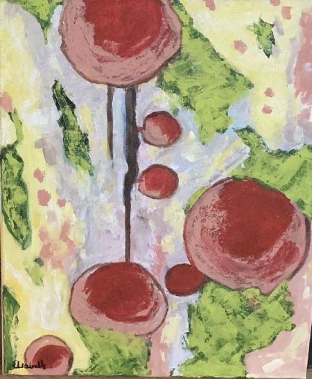 Akryl maleri Unavngivet af Elsabeth Palm malet i 