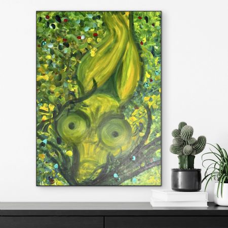 Akryl maleri Snakes in the Grass af Anette Thorup Hansen (ATH) malet i 2026