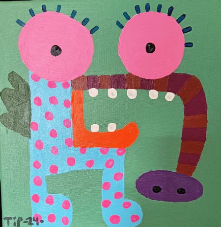 Akryl maleri Trut 1 af Troels Ibsen Pedersen malet i 2024