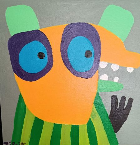 Akryl maleri what!! 11 af Troels Ibsen Pedersen malet i 2021