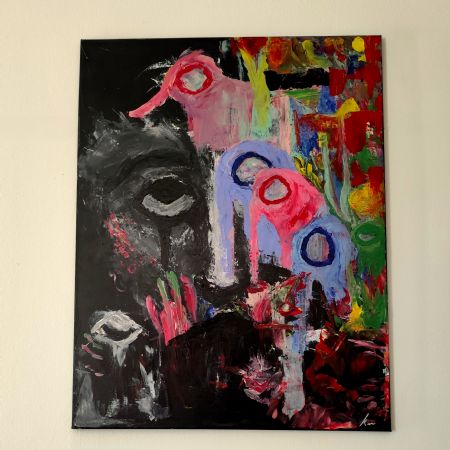 Akryl maleri Abberation af Katharina Aune malet i 2024