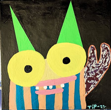 Akryl maleri hej af Troels Ibsen Pedersen malet i 2023