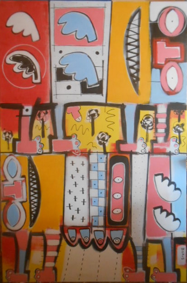 Akryl maleri Sphinxes af Boris Grann malet i 2025