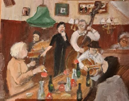 Akryl maleri Hvide Lam af Bruun Falck malet i 2026