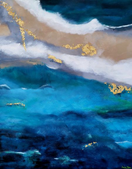 Akryl maleri Water af Lone Rye Frederiksen malet i 2025