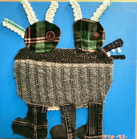 Blandede medier maleri stofbillede 4 af Troels Ibsen Pedersen malet i 2025