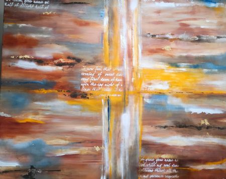 Olie maleri Digt symfoni af Lone Rye Frederiksen malet i 2023