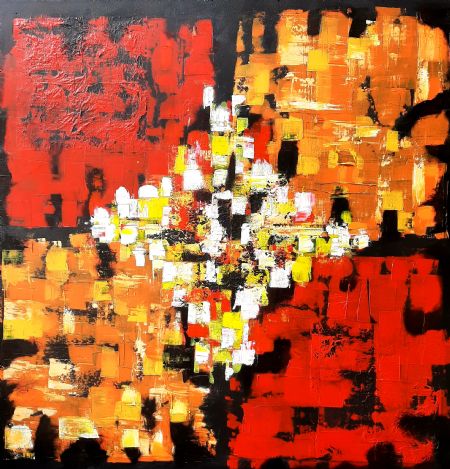 Akryl maleri Virum af Lone Rye Frederiksen malet i 2020