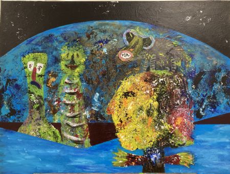 Akryl maleri “Den nye verdensorden” af Ove Hansen malet i 2026