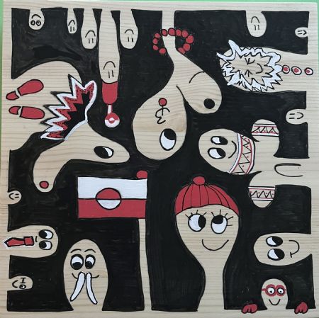  maleri Inuit HOBLER af Helle Olesen malet i 2026