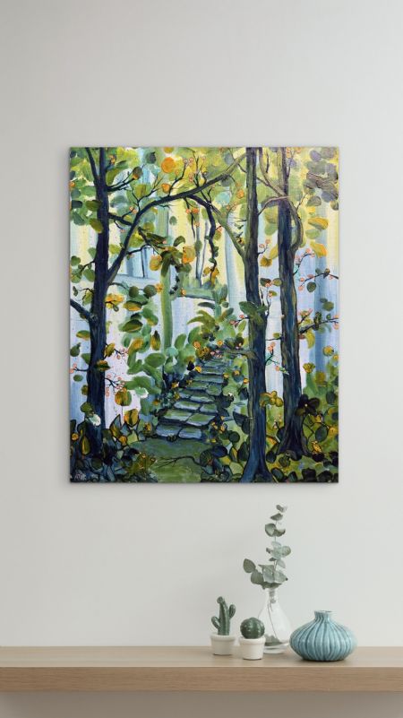 Akryl maleri Step Up af Anette Thorup Hansen (ATH) malet i 2026