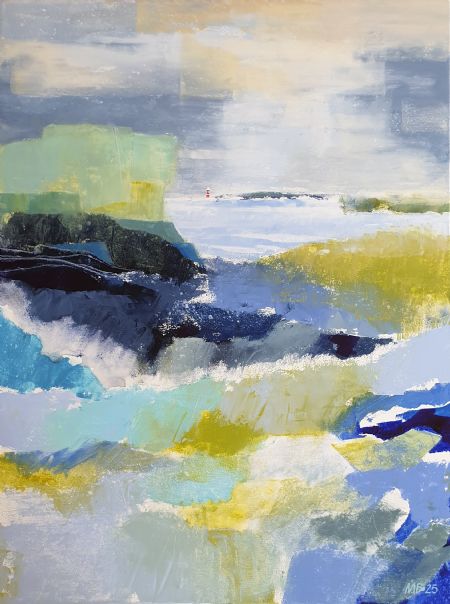 Akryl maleri Fyrtårnet af Alicja Pedersen malet i 2025