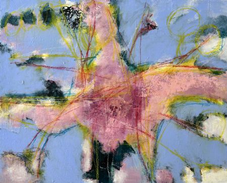 Akryl maleri Flying af Inge Thøgersen malet i 2025