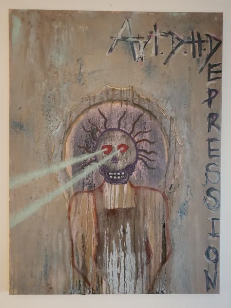 Akryl maleri Depression af Morten Christiansen malet i 2025