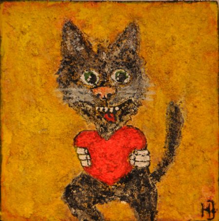 Blandede medier maleri Nr. 423. Kan hænge og stå. Original, findes kun 1 stk. www.Galleri-HJ.dk af Helle Jensen malet i 