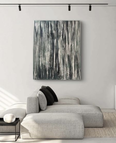 Akryl maleri Whispering Lines af Sille Nielsen malet i 2024