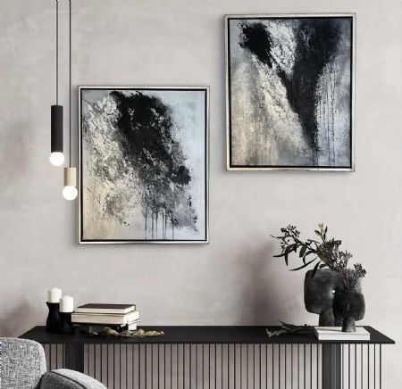 Akryl maleri Twin echoes af Sille Nielsen malet i 2024