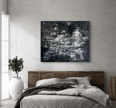 Akryl maleri Whispering Void af Sille Nielsen malet i 2025