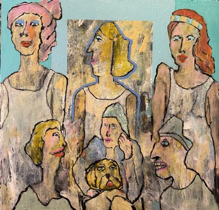 Akryl maleri Visit from space. af Henrik Diget Thomsen malet i 2025