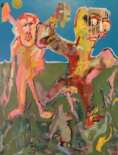 Akryl maleri Pas på, en fuglerede. af Henrik Diget Thomsen malet i 2025