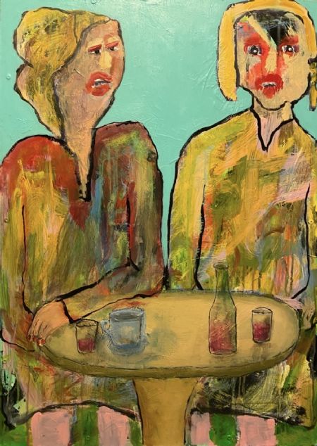 Akryl maleri En sludder for en sladder. af Henrik Diget Thomsen malet i 2025