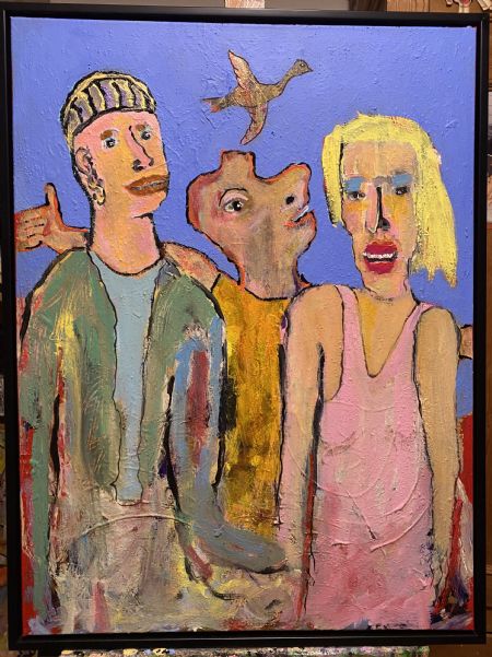 Akryl maleri Showbizz af Henrik Diget Thomsen malet i 2025