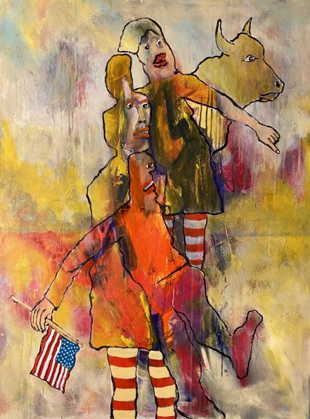 Akryl maleri Forfald. af Henrik Diget Thomsen malet i 2026