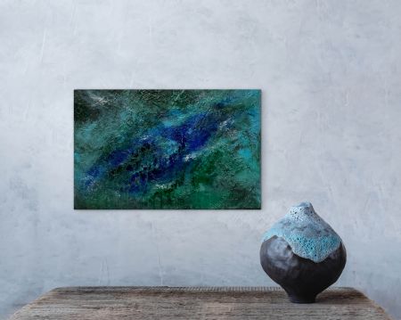 Akryl maleri Within the blue af Sille Nielsen malet i 2026