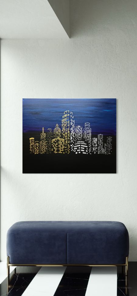 Akryl maleri Ro midt i uro af Michelle Gustavsen malet i 2025